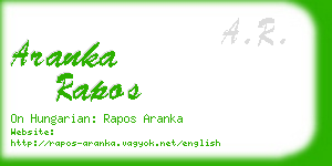 aranka rapos business card